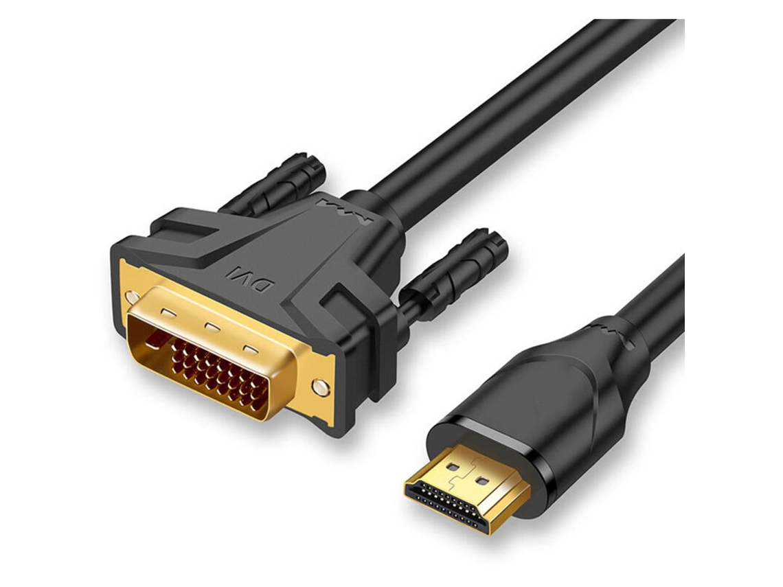 Cabo Adaptador Csparkv Hdmi a para Dvi de 2 M Conectores Banhados Ouro Revestimento Trançado Proteção Conexão Vídeo Hd AQUAFORGE