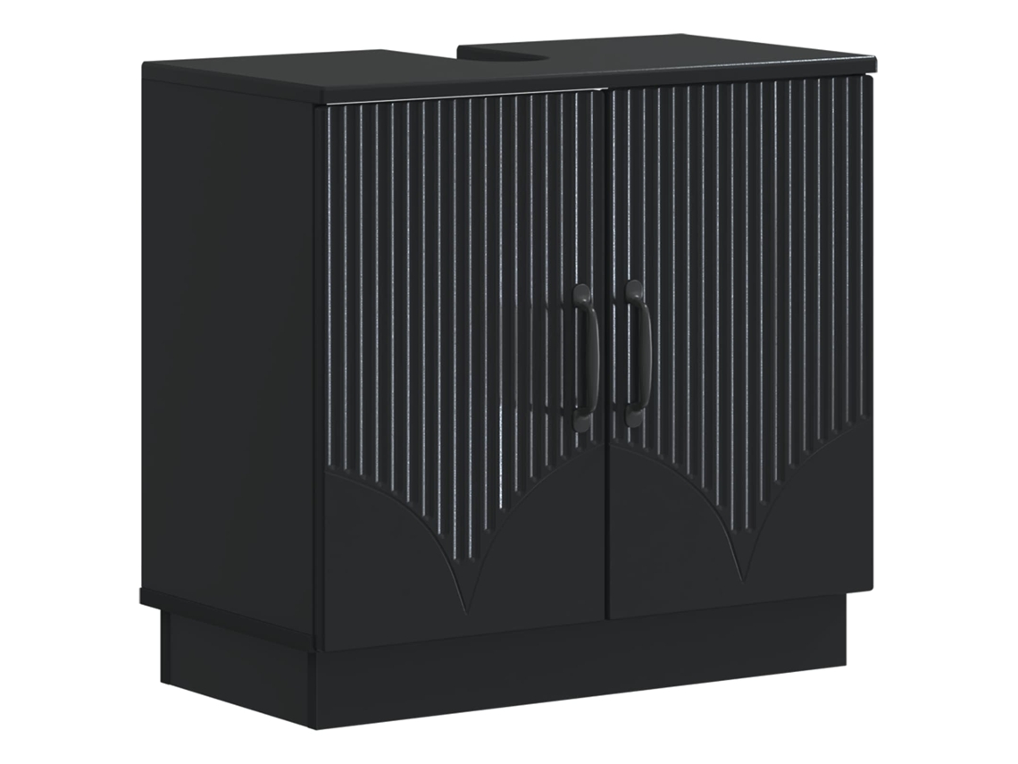 Vidaxl Armário Para Pia De Banheiro Hoorn Preto 59,5 X 31,5 X 56 Cm