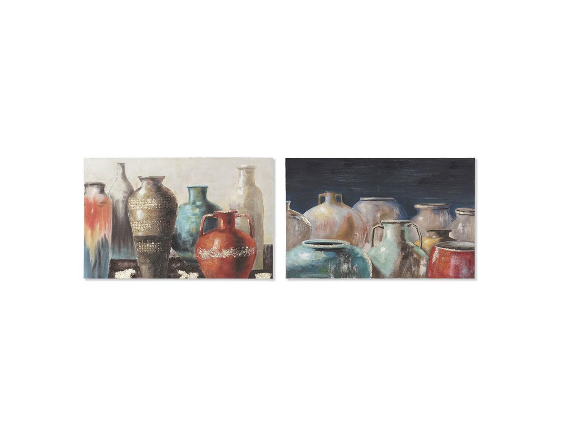 Pintura Dkd Home Decor Tela Vaso 2 Pcs 90 X 2.7 X 60 Cm