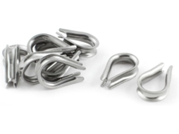 Conjunto de 10 Terminais Aço Inoxidável Prateados para Cabos 6 Mm CHABERLU (1/4 Polegada)
