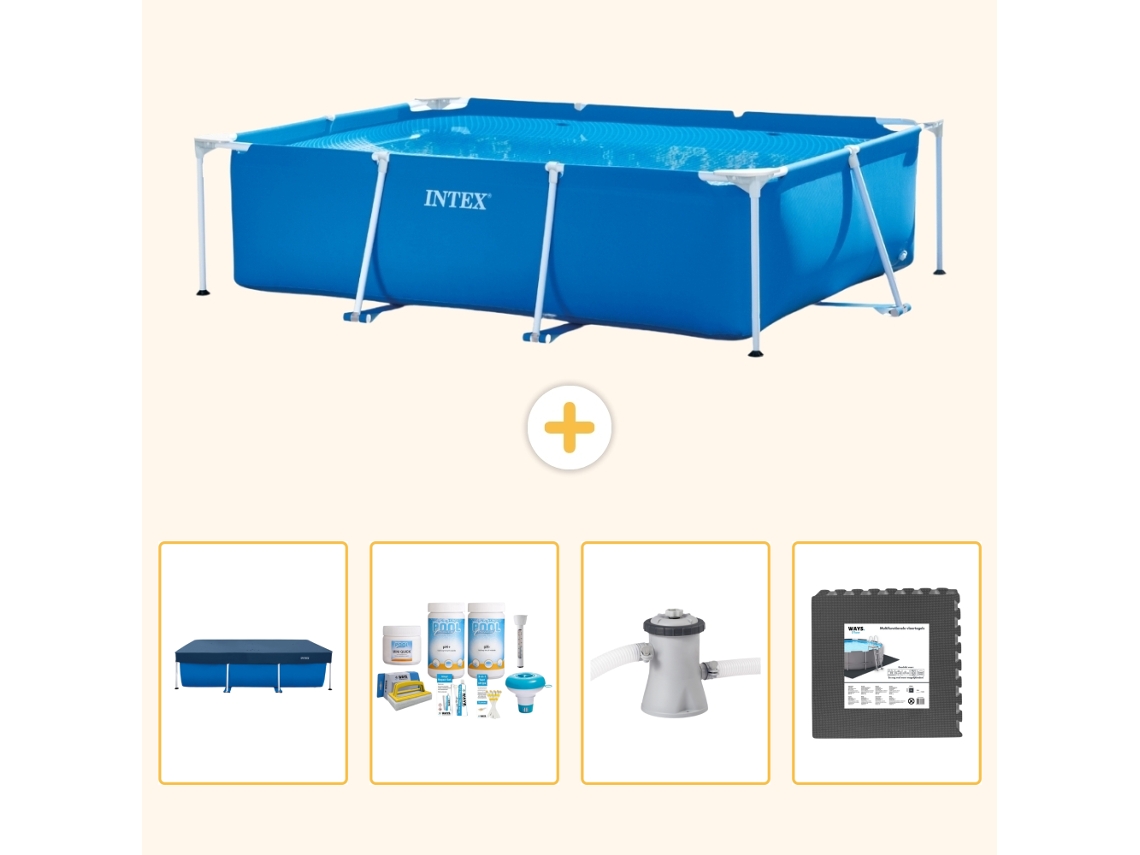 Intex Piscina Com Estrutura Retangular - 220x150x60 Cm - 5-peças Scb3