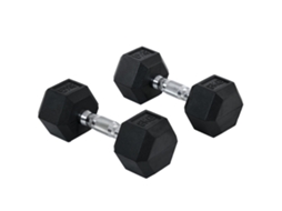 Halteres Hexagonais 2x8kg Ferro Fundido Borracha Pretos VELTRIX