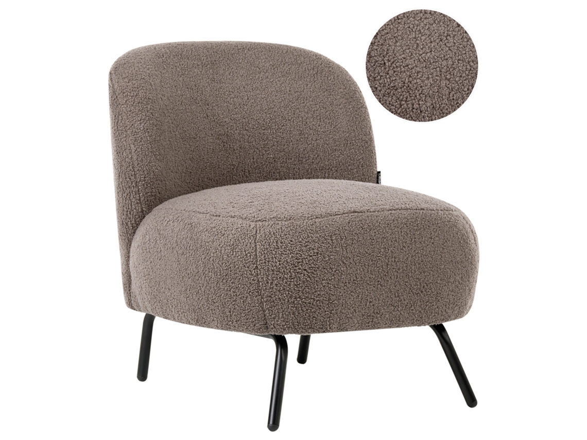 Sillón Beliani Kumla De Bouclé Beige 62x70x67