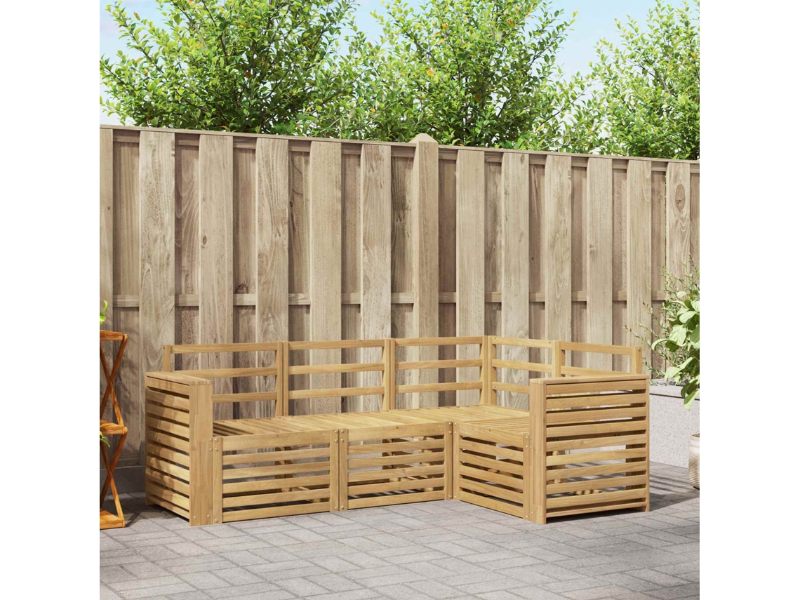 Vidaxl Conjunto De Sofás Para Exterior 4 Unid. Branco