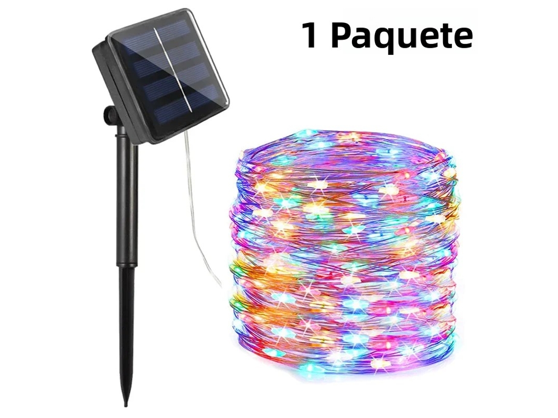 Luz Solar De Jardim Led À Prova D'água (7 M De Comprimento, 50 Leds), Luzes De Natal Em Cordão.