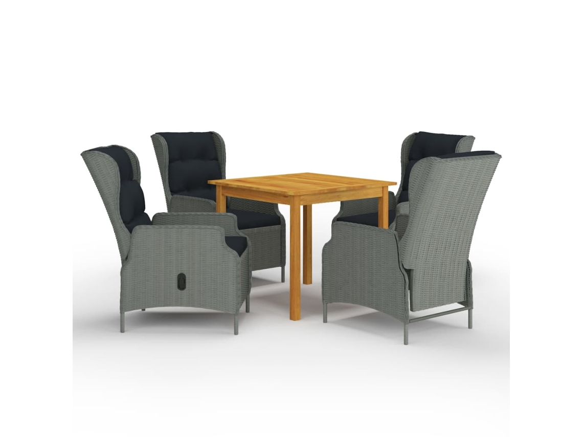 Pcs Conjunto De Jantar Para Jardim Cinzento Claro Dkd Home Decor