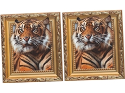 Adesivos Muraux Decorativos Leão E Tigre Em Pvc, Autocollants Muraux Amovibles Et Faciles À Coller Para Decoração Interior De Quarto, Lote De 2 Peças