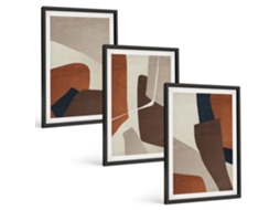 Um Conjunto De Imagens Decorativas Em Uma Moldura Estruturas Abstratas Modernas Moldura Preta Pinturas De Quarto Espelharte (3 Piezas De 40x60 Cm)