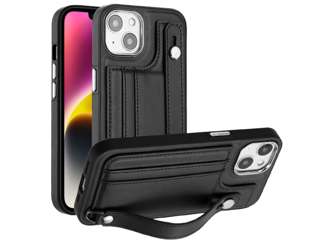 Capa Mobile Phone Cases Shockproof With Wrist para iPhone 13 Pele Castanho