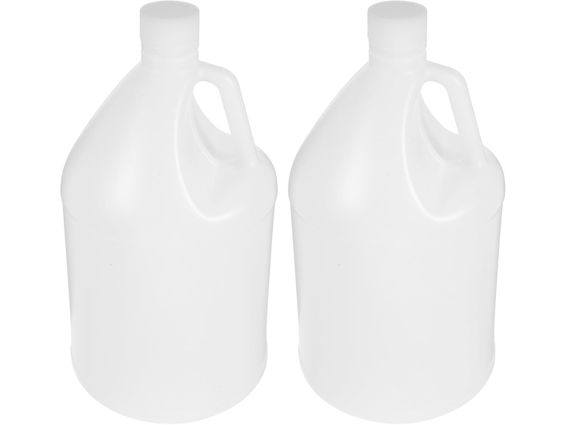 Conjunto De 2 Jarras Plástico Branco 4 Litros Para Armazenamento E Dosagem Líquidos Com Tampas Herméticas Cozinha