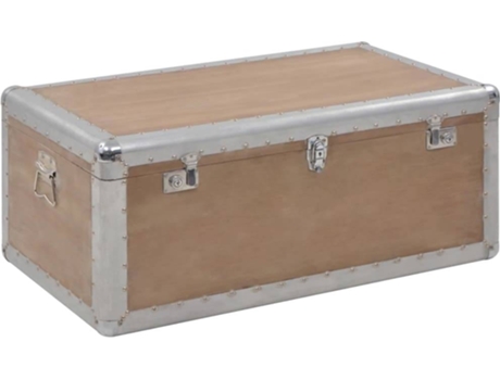 Caixa de arrumação Madeira de abeto maciça castanho (91x52x40 cm)