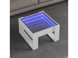 Vidaxl Mesa De Centro Luzes Led Infinity 50x53x30 Cm Branco