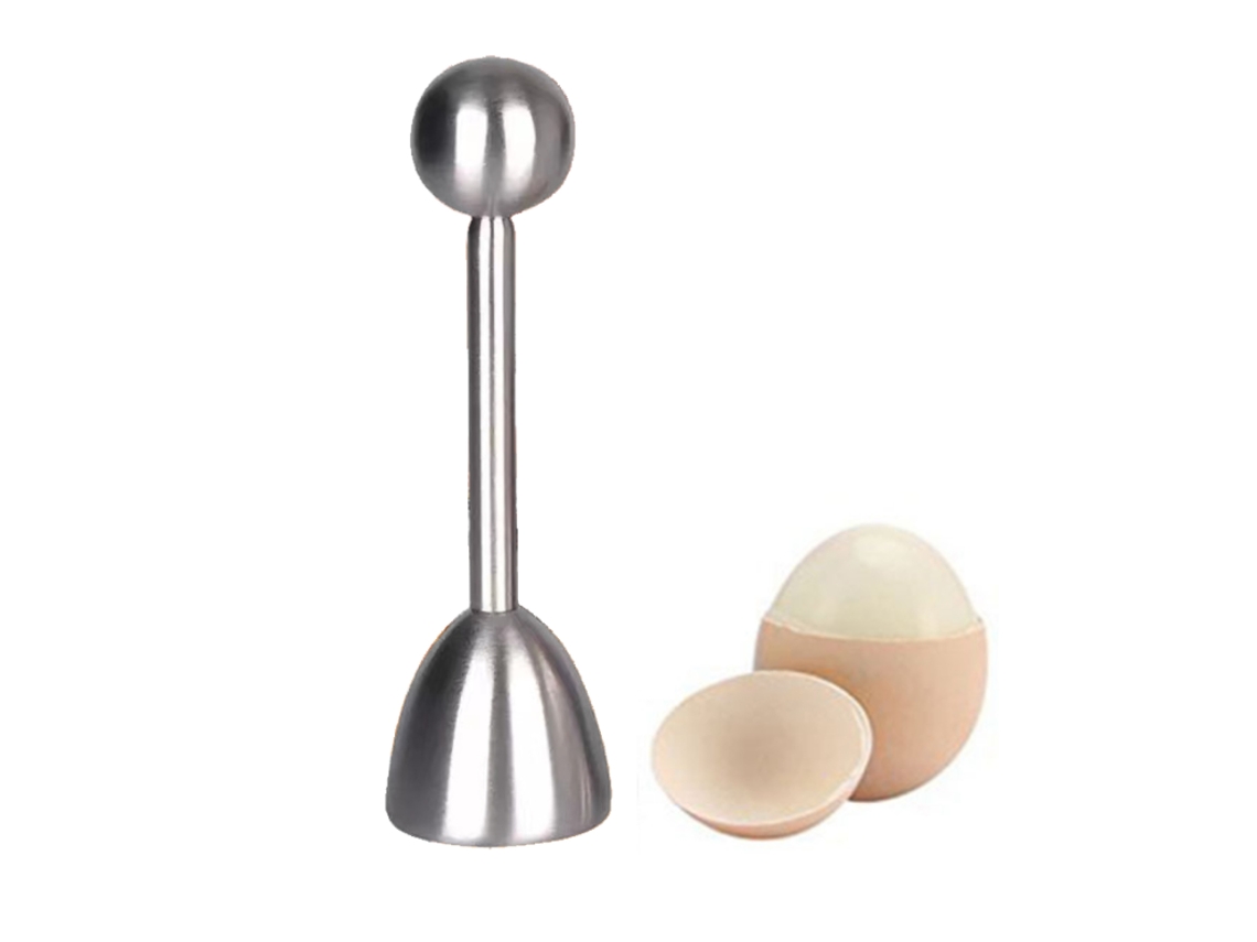 Ferramenta Abrir Ovos - Cortador Ovos - Utensílio Cozinha - 3,2x3,2x13,6 Cm - Aço Inoxidável - Prateado