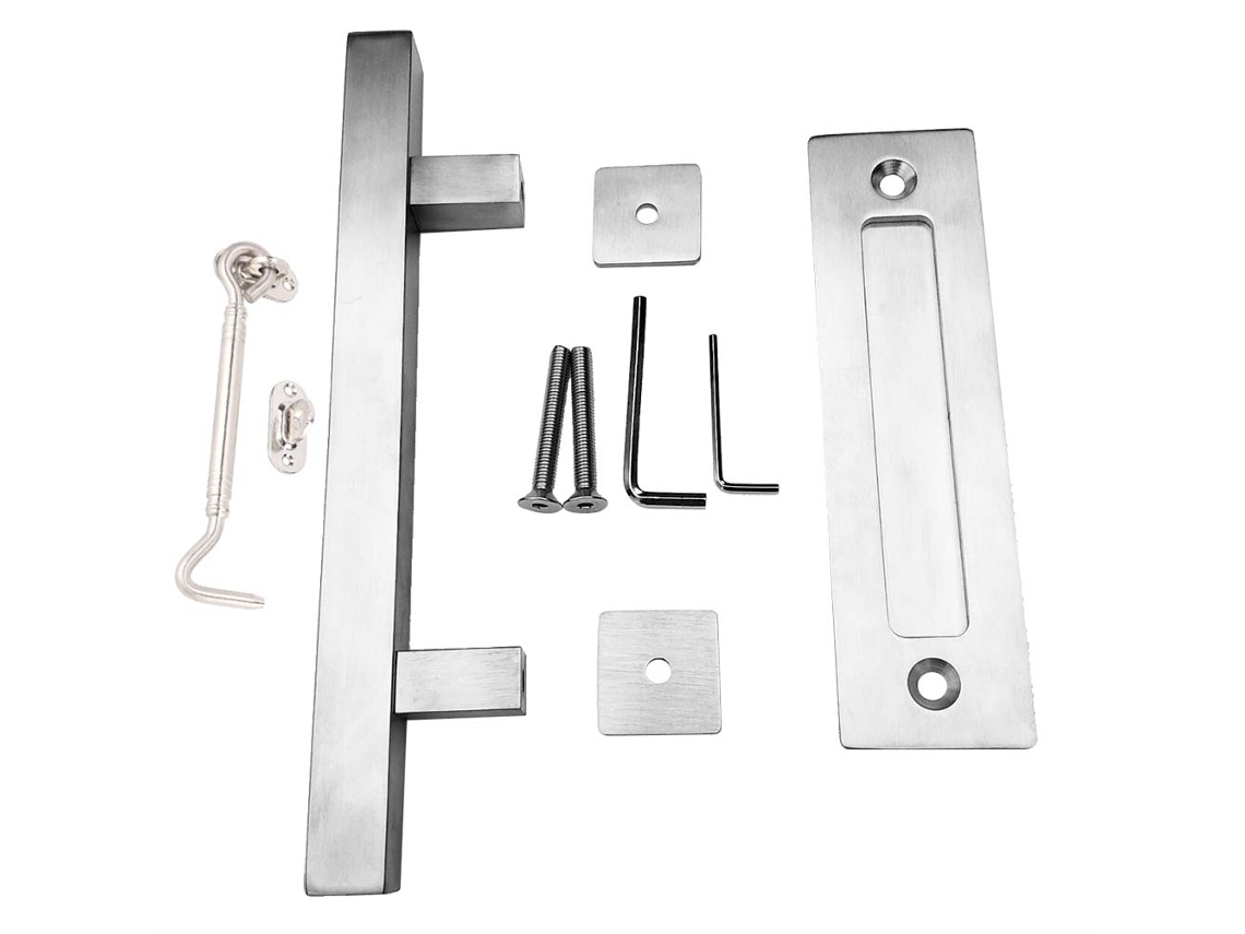 Empurrador Quadrado para Celeiro Porta (com Gancho Cadado, Adequado para Quarto Portas)