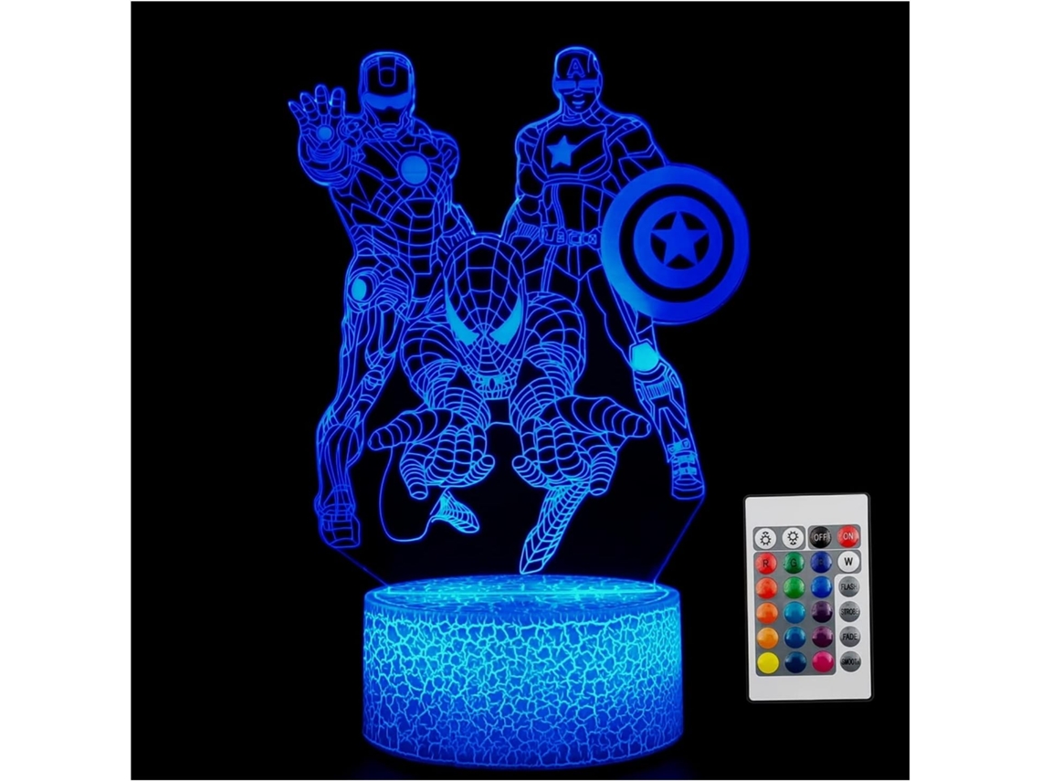 Luminria De Mesa Led Com Efeito 3d E Controle Por Toque, 7 Cores, Ideal Para Decorao Ou Como Presente Para Crianas. Aquaforge