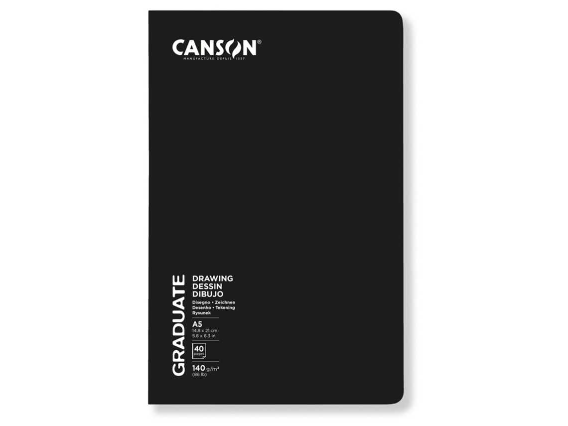 Caderno CANSON de Desenho Graduate A5 140 G/M² 20 Folhas
