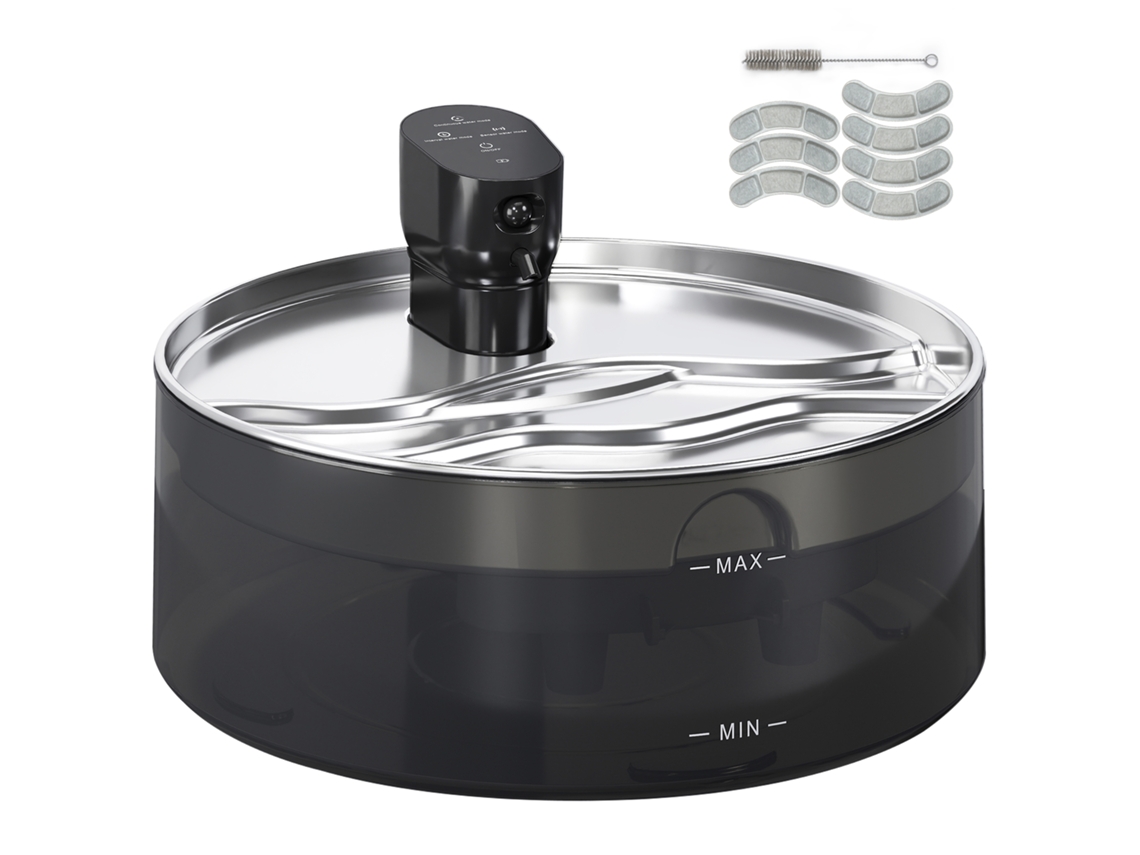 Fonte de Água para Gatos 7l com bomba silenciosa, filtro de carvão ativado em aço inox (30,6x30,6x17,2cm)