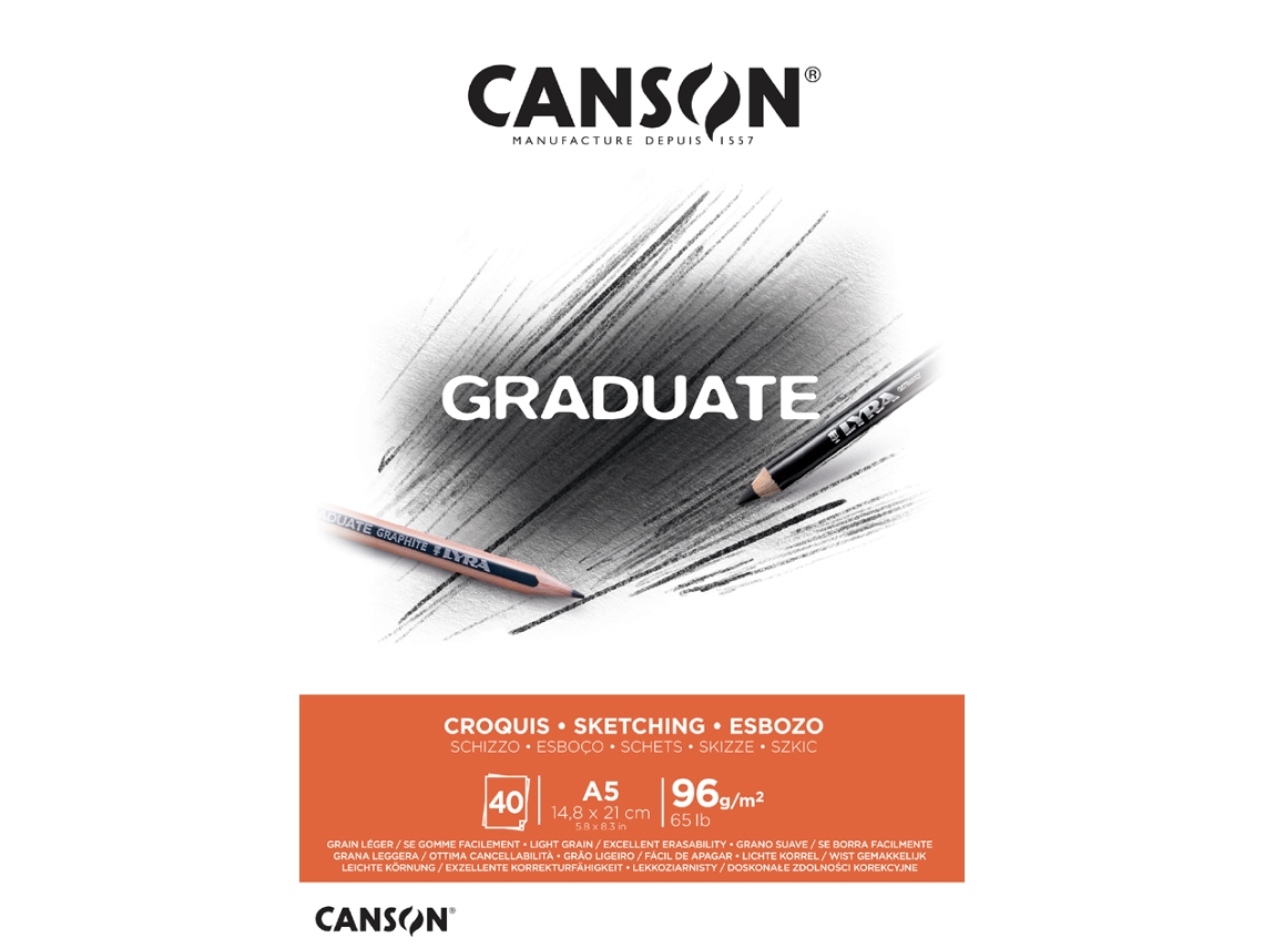 Bloco de Estudo CANSON Graduate Sketch Din A3