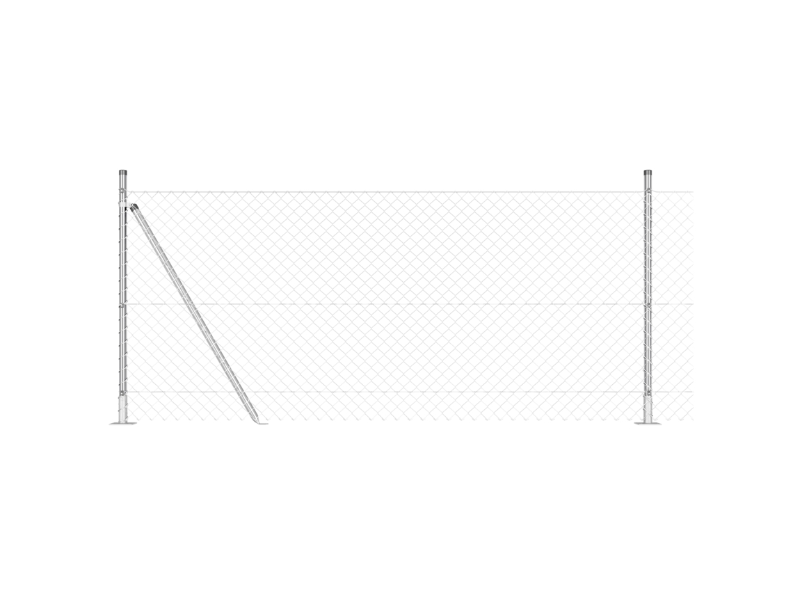 Conjunto 1 Poste De Cerca Vidaxl Prateado Aço (25 X 0,8 M)