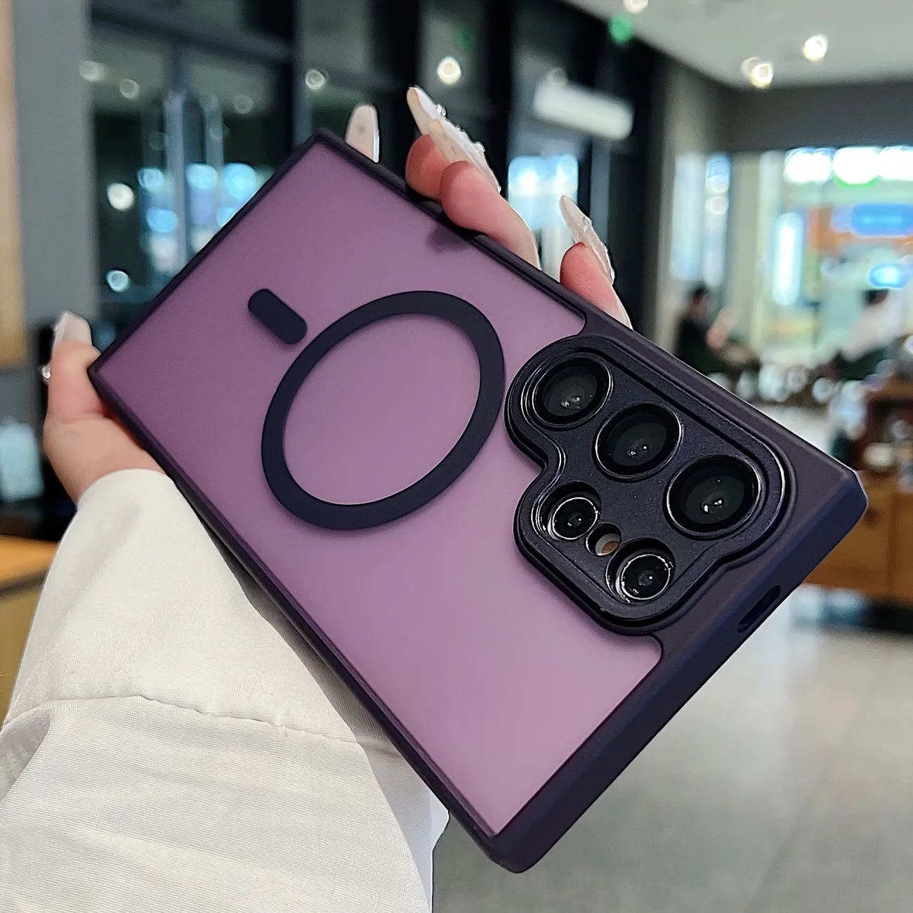 (galaxy S25 Roxo) Compatível Com Capas Protetoras Da Samsung, Suporta Carregamento Sem Fio Magnético Magsafe.