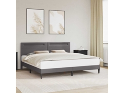 Vidaxl Estrutura Da Cama Cinzento 200 X 200 Cm Couro Sintético