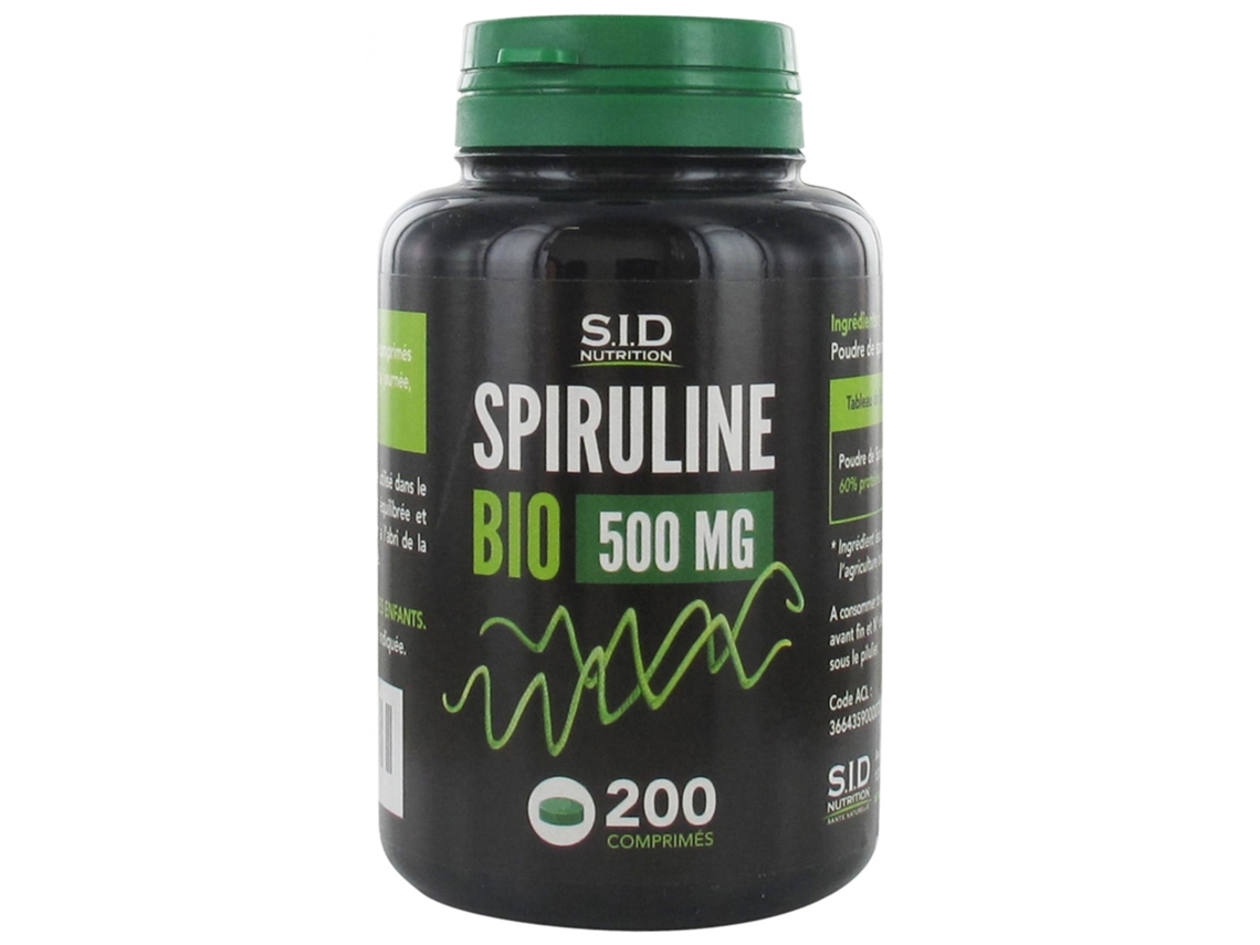 Spirulina Orgânica 500 Mg 200 Comprimidos S.I.D NUTRITION
