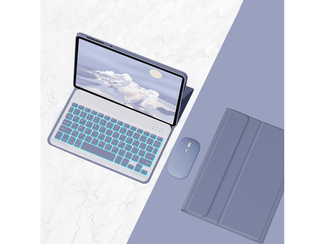 Capa Teclado Para Lenovo Xiaoxin Pad 11 (j606/j607/j616f) Polegadas, Com Teclado E Mouse Retroiluminado (roxo) Cuich
