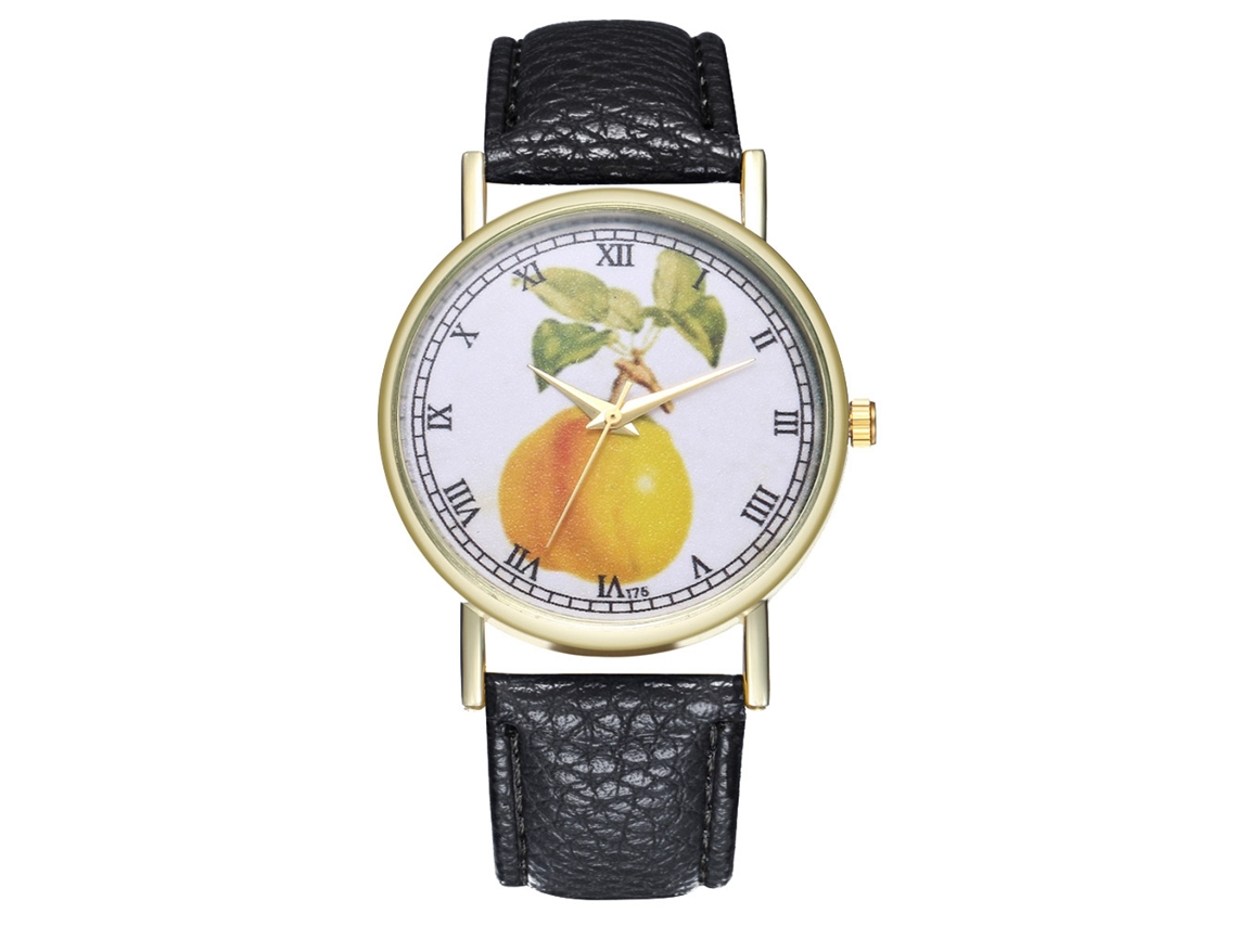 Reloj De Cuarzo Unisex Con Correa De Cuero Pu Casual Zhoulianfa Negro