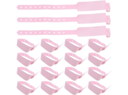100 pulseiras médicas de PVC rosa para identificação precisa de pacientes adultos e enfermos em ambientes hospitalares.