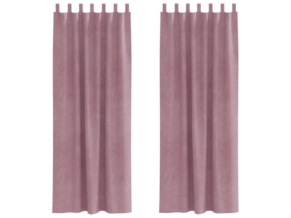 Maison Exclusive - Cortinas Opacas 2 Unid. Rosa Escuro 140 X 245 Cm Veludo