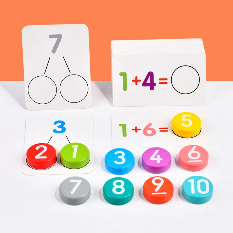 Brinquedos Montessori De Matemática Para Crianças: Jogo De Combinar Cartas De Aritmética