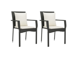 Garden Chair, Garden Chairs Vidaxl Preto Rattan / Vime (n/a)