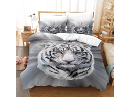Capa de Edredom com Estampa Animal 3D em Poliéster Fronha 140x200 Cm (LxAxP), 140x200 Cm