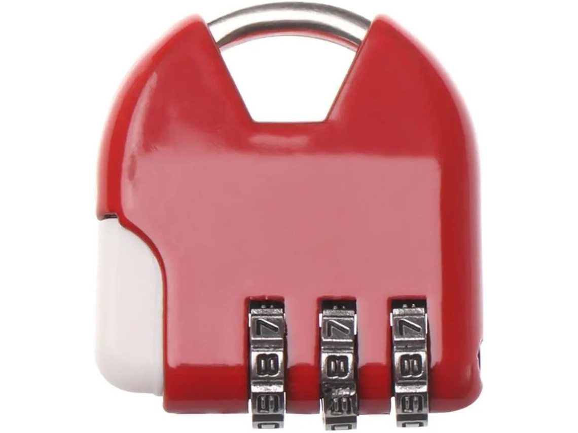 Cadeado De Combinação 3 Dígitos Para Bagagem Vermelho