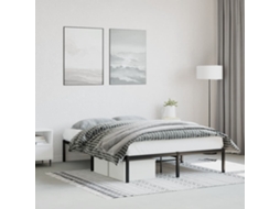 Vidaxl Estrutura De Cama 140x200 Cm Metal Preto