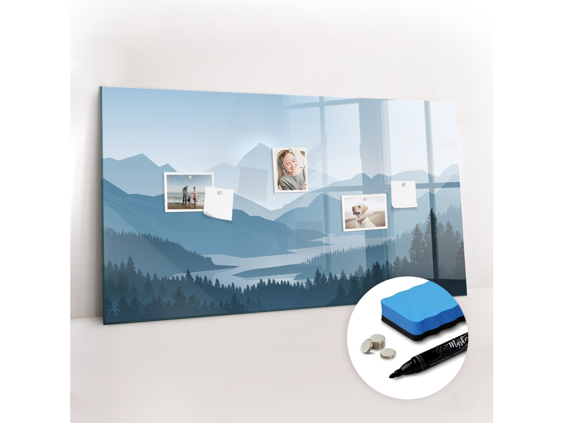 Quadro Magnético Colorido Paisagem Montanhosa Para A Cozinha Espelharte (120x60 Cm)