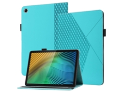 Capa De Couro Para Tablet Oppo Realme Pad Com Estampa De Losangos, Formato Horizontal, Com Compartimentos Para Cartões E Suporte.