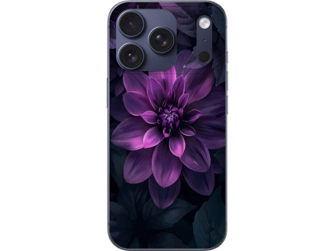 Capa Para Celular Compatível Com Apple Iphone 17 Pro. Close-up Dramático De Uma Flor Roxa Com Sombras Suaves E Profundidade, Perfeita Para Quem Apreci