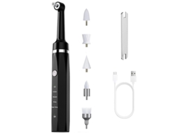 Polidor De Dentes, Para Limpeza E Branqueamento Dentário, Recarregável, Com 5 Cabeças De Escova, 5 Modos ,luz Led. Preto Hexinyigjly