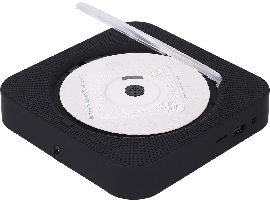 Leitor Cd Bluetooth, De Portátil Com Alto-falantes, Design Com Tampa Protetora Para Controle Remoto