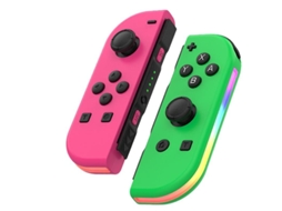 Kit Joycon Com Led Rgb Para Nintendo Switch Rosa/verde Gertiz