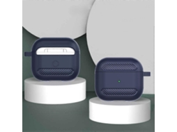 Capa Protetora Antiqueda De Fibra De Carbono Para Fones De Ouvido Airpods 3azul