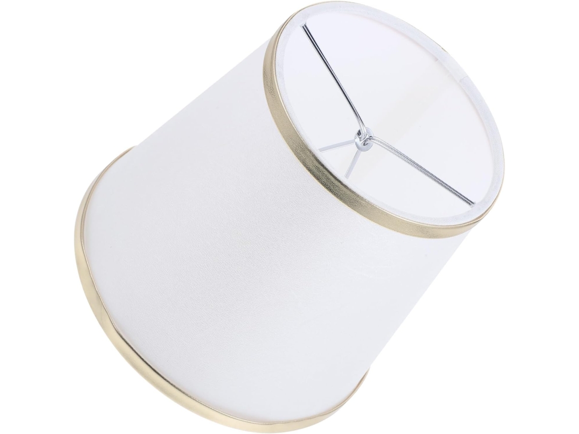 Clipe Cônico De Tecido Branco Com Anel Dourado, Ideal Para Luminárias De Mesa E Parede. Acessório Resistente.