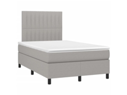 Cama Boxspring com Colchão 120x190 cm Tecido Cinzento Claro MAISON EXCLUSIVE