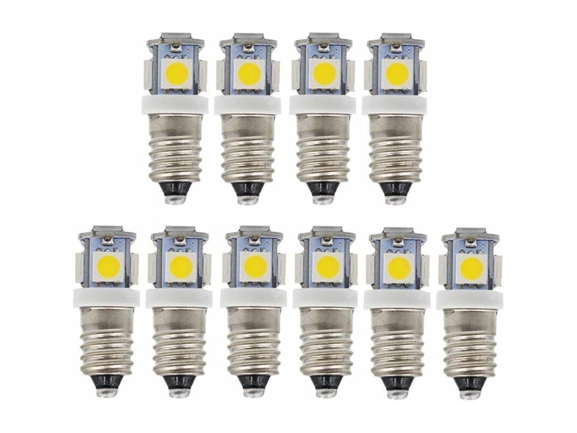 Nova Line pacote de 10 Lâmpadas Led E10 9v Branco Frio 5smd 5w (branco Frio, 12v)