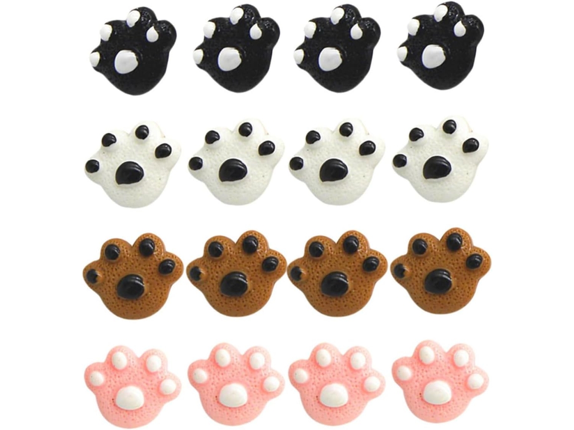 Healifty Tachinhas em resina e metal, caixa com 25 unidades pequenas em formato de garra de urso, práticas e úteis para
