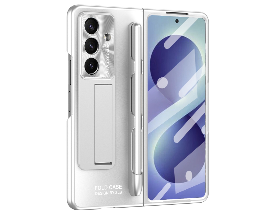 Capa Para Samsung Galaxy Z Fold7, Com Suporte E Película - Compatible - Prata - Eifson