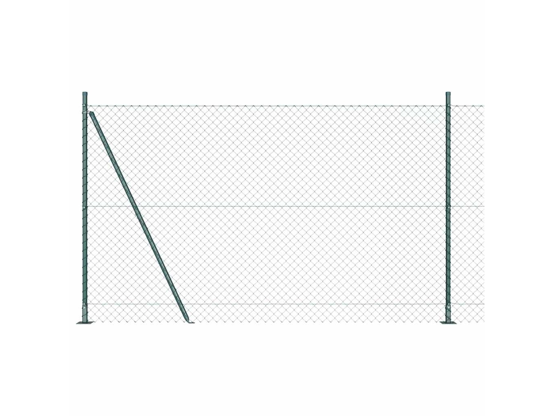Vidaxl Cerca De Cadeia Com Base De Concreto 10 X 1,5 M Verde Malha