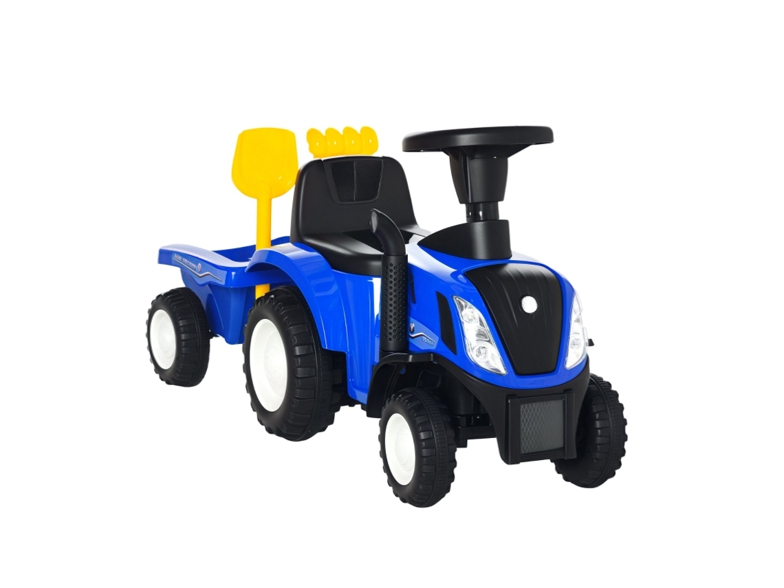 Trator De Brinquedo Com Reboque, Buzina E Brinquedo De Areia, A Partir De 1 Ano, Plástico Metal, Azul, 91 X 29 X 44 Cm Sini Tech Store