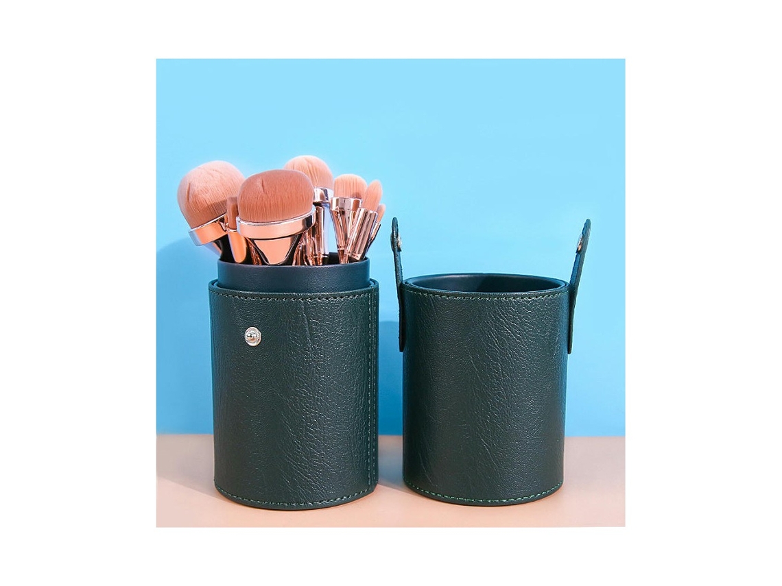 Pincéis de Maquilhagem Ovais 9 Peças Foundation Powder Concealer Cheek Brush Set For e Eyeshadow Makeup Brushes SetSet C LUUCOZK